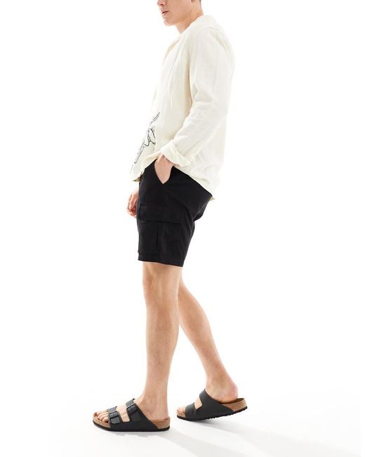 New Look White Cargo Shorts for men