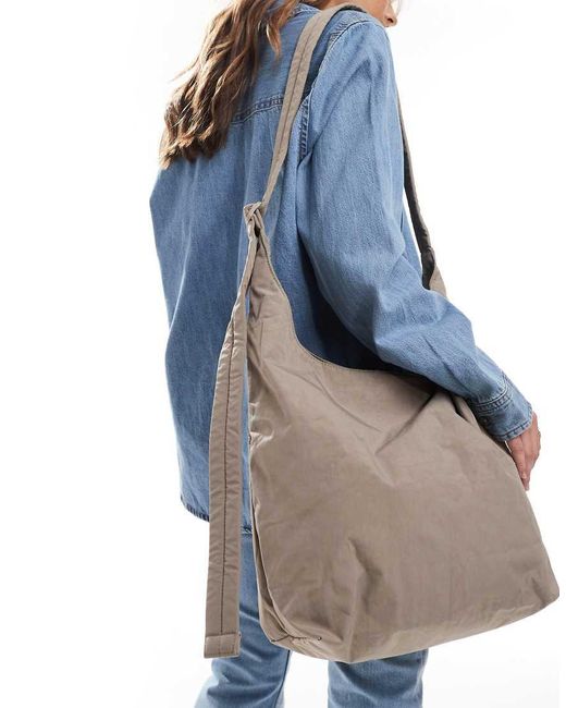 Baggu Blue Large Nylon Sling Shoulder Bag