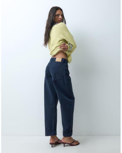 ASOS Blue Roll Up Hem Slouch Jeans