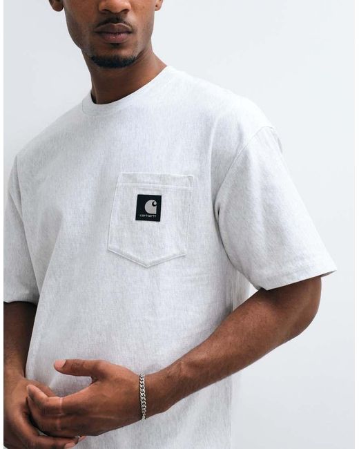 Carhartt White Og Loose Pocket T-shirt for men