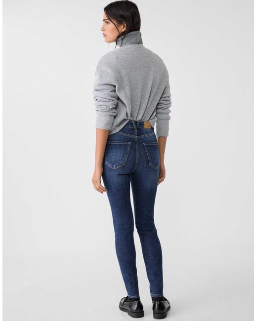 D09 - jean skinny à taille ultra haute - foncé Stradivarius en coloris Blue