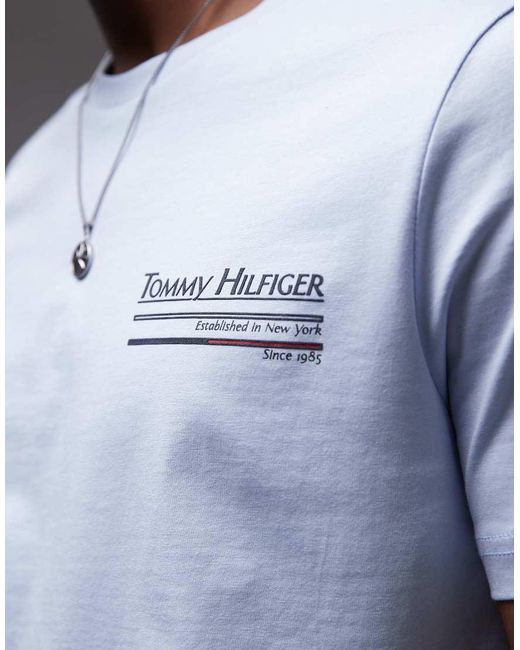 Tommy Hilfiger T-Shirt Met Zeilboot Tekening in het Blue voor heren