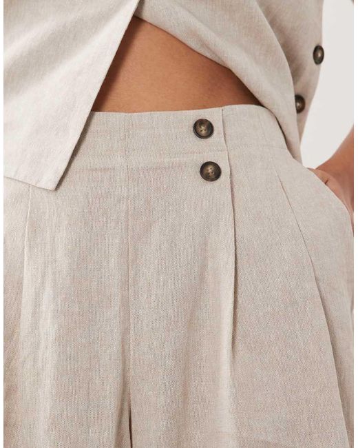 Y.A.S Natural Linen Blend Tailored Shorts Co-ord