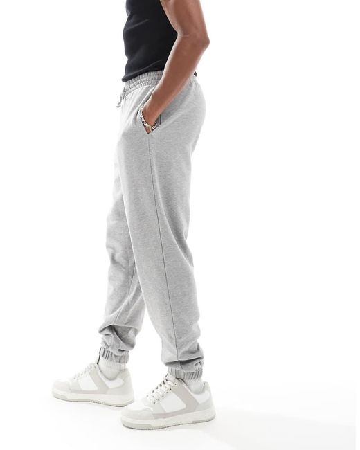 Joggers Gris Jaspeado Básicos Extragrandes De ASOS de hombre de color Gray