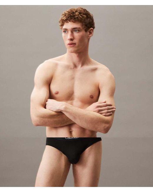 Calvin Klein Brown Icon Cotton Stretch 3 Pack Hip Briefs for men