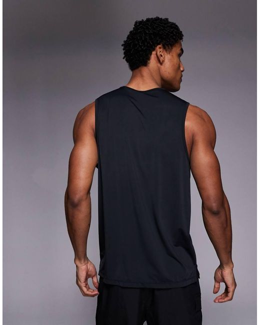 4505 Blue Nylon Performance Mesh Quick Dry Graphic Running Tank Top for men