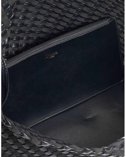 Dune Black Deliberate Large Woven Shoulder Bag
