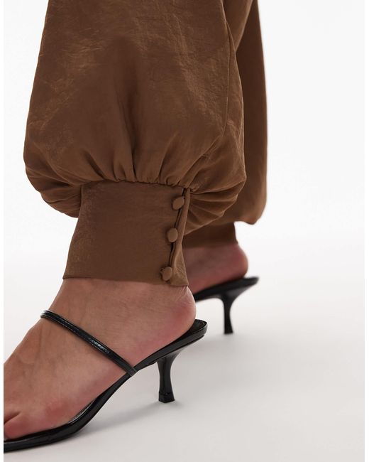 Pantalon bouffant oversize - marron ASOS en coloris Brown