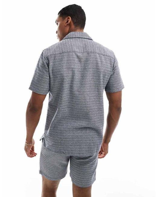 Only & Sons Geweven Overhemd Van Co-Ord Set Met Textuur En Reverskraag in het Blue voor heren