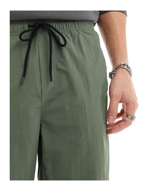 Only & Sons Green Straight Tech Trouser for men