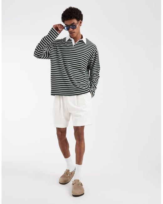 ASOS White Circular Design Collection Pleated Oversized Jersey Shorts for men