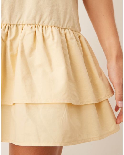 ASOS Natural – oversize-minikleid aus popeline-mix