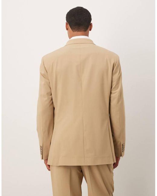 Americana Con Doble Botonadura De (Parte De Un Conjunto)-Neutro Mango de hombre de color Natural
