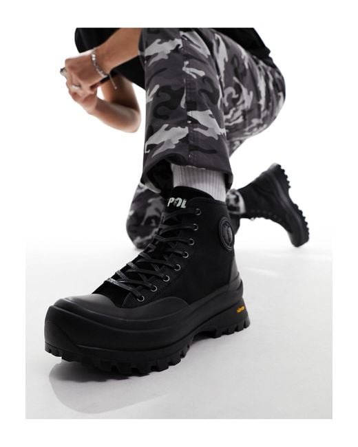 Polo Ralph Lauren Black Armin High Twill Boot for men
