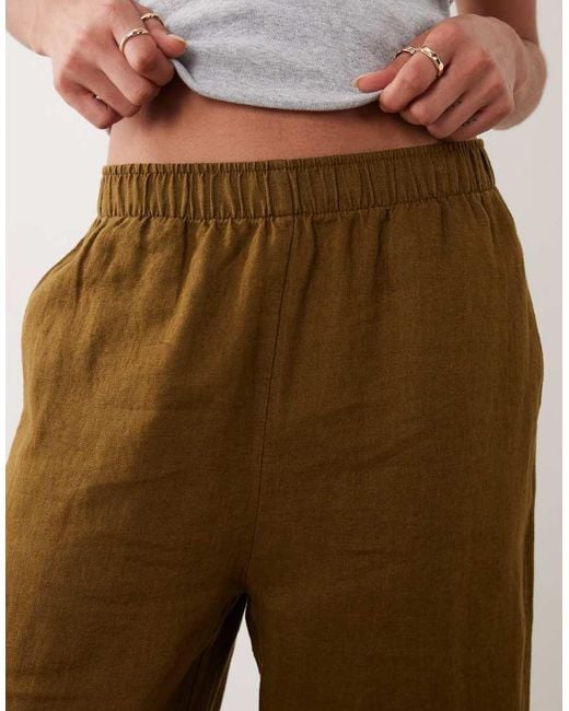 Mango Brown 100% Linen Trouser