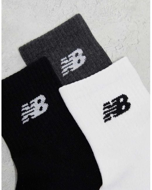 New Balance White Logo Ankle Sock 3 Pack