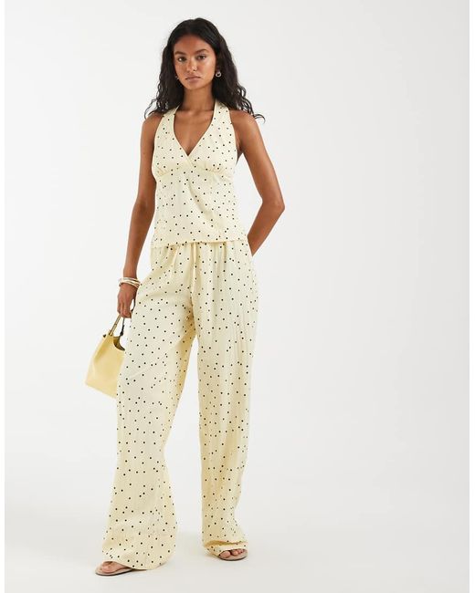 Object White Woven Halter Neck Top