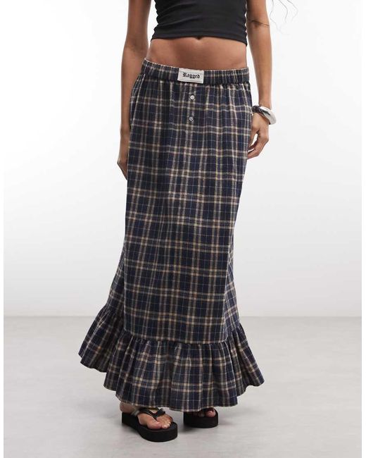 The Ragged Priest Multicolor Maxi Ruffle Hem Boxer-style Skirt