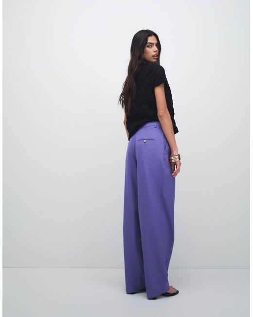 ASOS Blue Tailored baggy Tapered Trouser