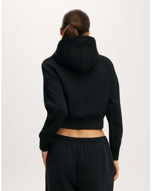 Cotton On Black Active Raglan Zip Through Hoodie