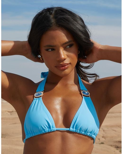 X savannah-shae richards - amour - top bikini a triangolo polvere di Moda Minx in Blue