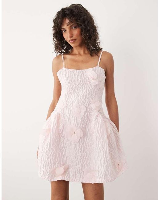 Sister Jane Pink Dream Lera Floral Detail Applique Cami Mini Dress