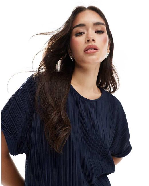 Camiseta Plisada De (Parte De Un Conjunto) Vero Moda de color Blue