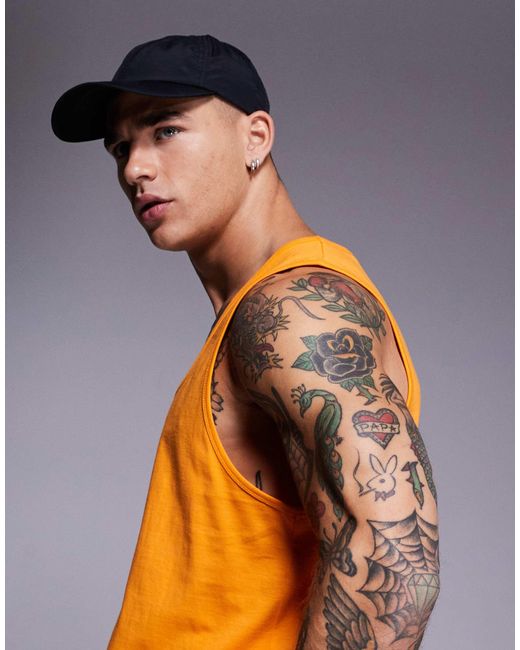 4505 Orange Running Cotton Vest With Quick Dry Finish for men