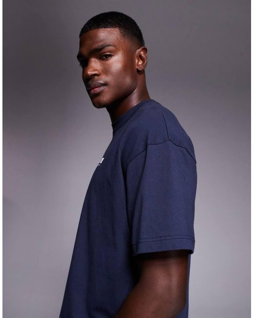 Faded Store Blue Lucky Six's Back Print Tee for men
