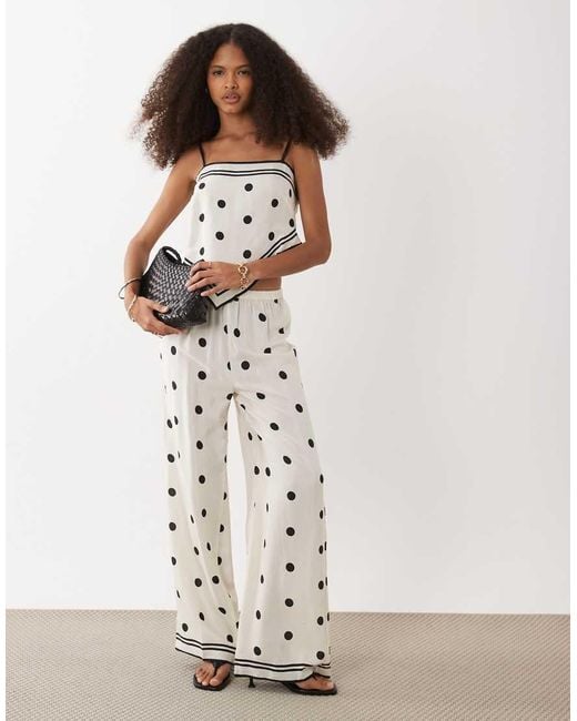 River Island White Polka Dot Handkerchief Top Co-ord