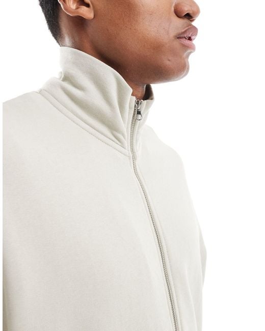ASOS – jersey-trainingsjacke in White für Herren