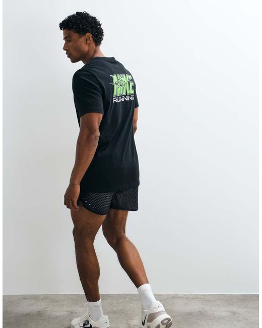 Nike Blue Stride Dri-fit Back Print T-shirt for men
