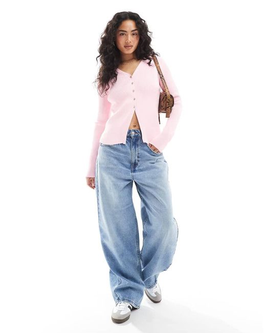 ASOS Net Aansluitend Vest Met Split Aan De Voorkant in het Pink