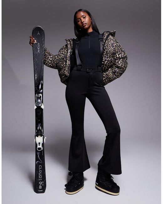 Threadbare Gray Ski Wide Leg Trousers With Braces