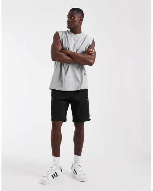Adidas Originals Gray Three Stripe Shorts for men