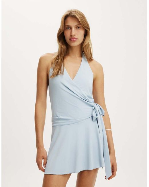 Cotton On Blue Marlo Halter Mini Dress