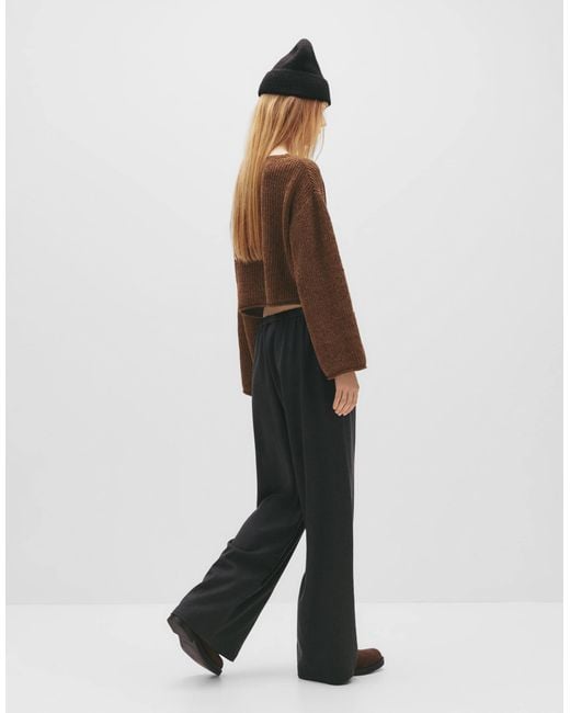 Pull&Bear Brown – pullover aus chenille