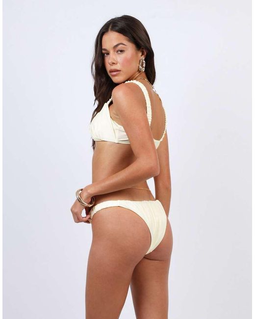SIMMI Yellow Ruched Detail Bikini Top