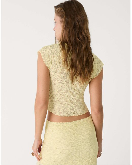 Stradivarius Natural – oberteil aus spitze