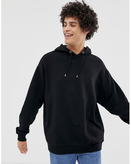 asos plain black hoodie