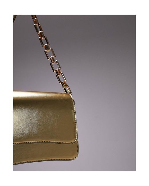 Seema - borsa da spalla dorata con catena spessa di TOPSHOP in Black