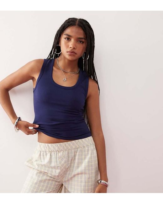 Collusion Blue Elevated Scoop Neck Vest