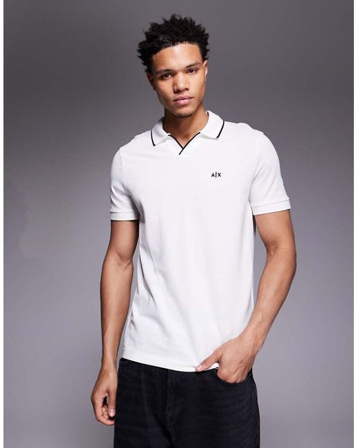ARMANI EXCHANGE Gray Logo Polo Shirt for men