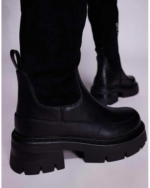 SIMMI Black Simmi London Chorley Wide Fit Knee Boots With Chunky Sole
