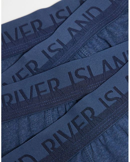 River Island Blue 4 Pack Trunks for men