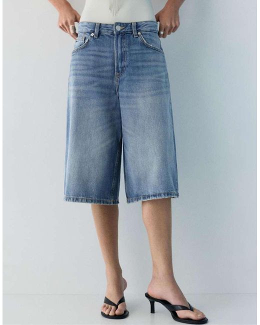 Pull&Bear Blue Low-Rise Jorts