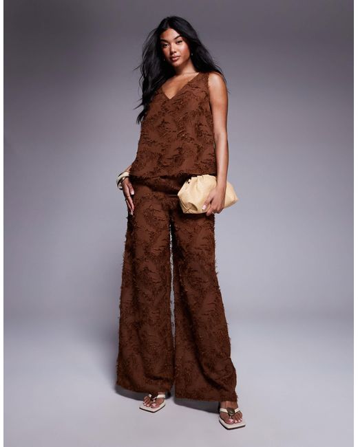 ASOS Brown Tailored Textured Pants