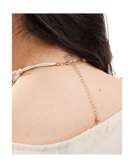 ASOS Natural Asos Design Curve Choker Necklace With Faux Shell Design