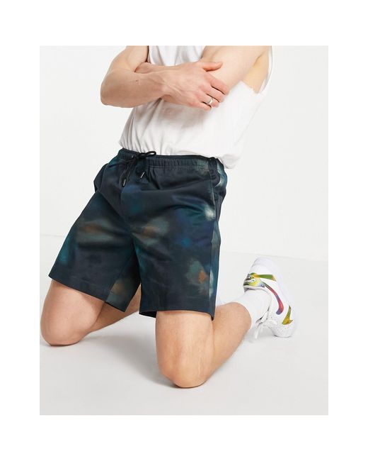 Pull\u0026Bear Katoen Shorts Met Print in het Blauw voor heren - Lyst
