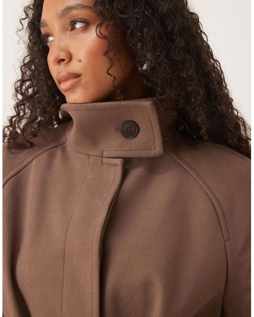 Trench-coat long habillé à col cheminée - champignon ASOS en coloris Natural